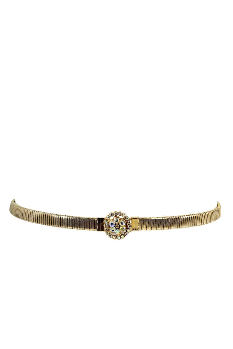 Vintage 1970s Stretch Belt Aurora Borealis, Alternate, color, Gold