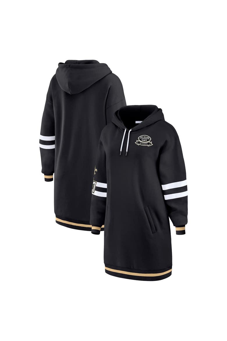 Women's WEAR by Erin Andrews Black New Orleans Saints Hoodie Dress, Main, color, Black