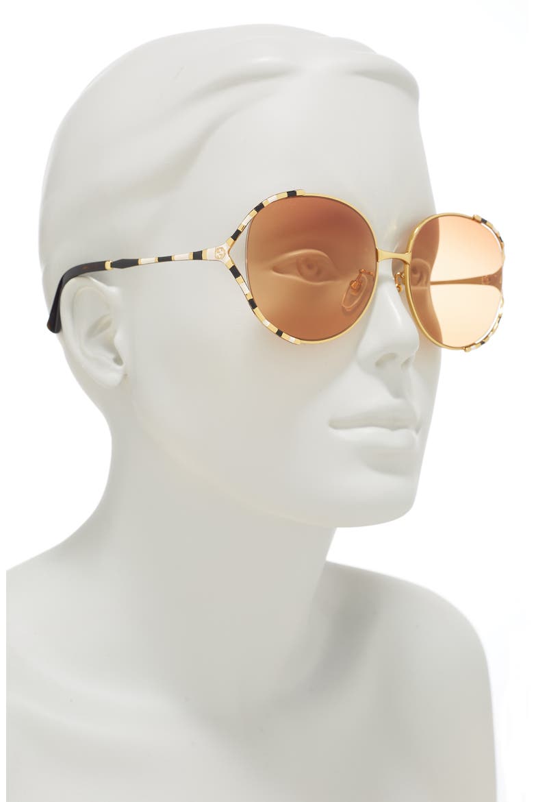 59mm Round Sunglasses, Alternate, color, GOLD GOLD ORANGE/