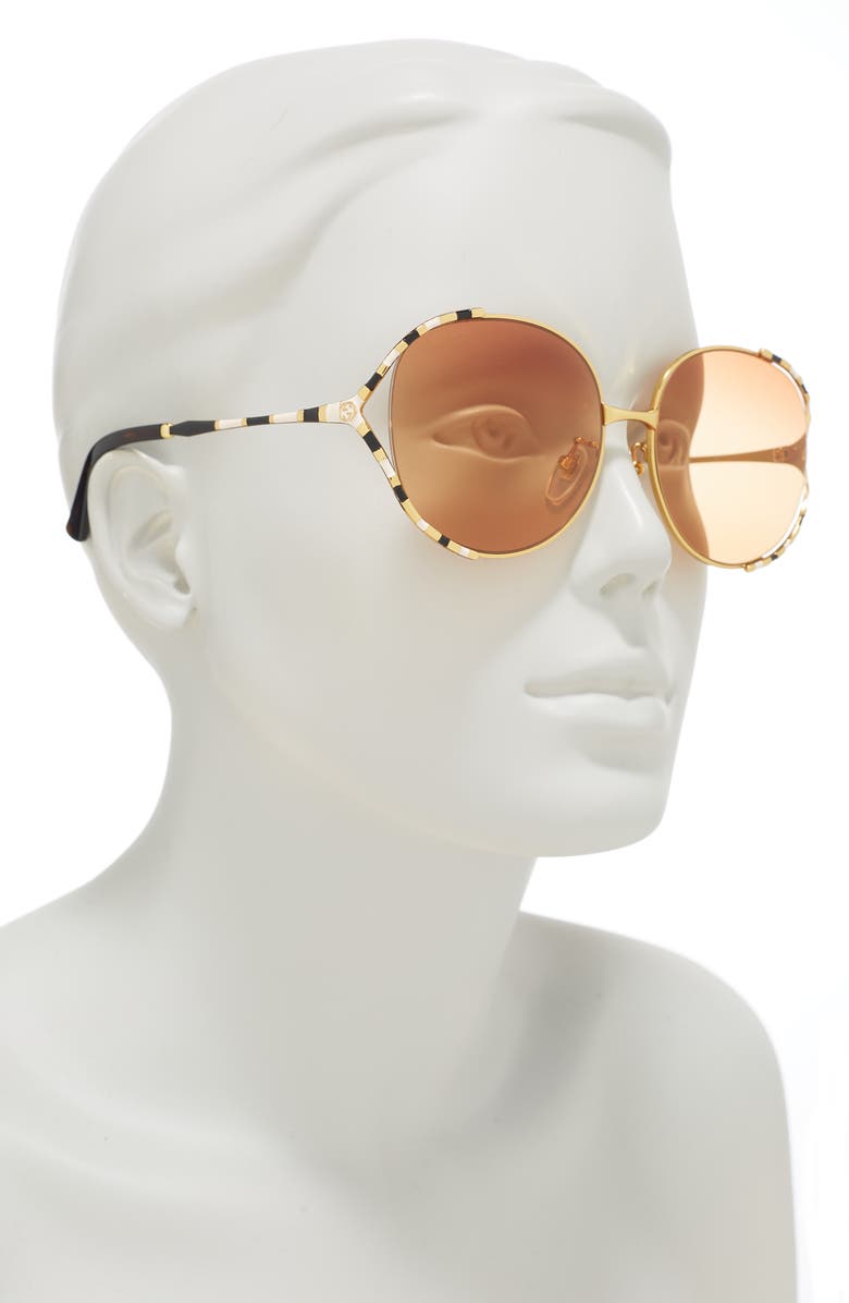 Gucci 59mm Round Sunglasses, Alternate, color,