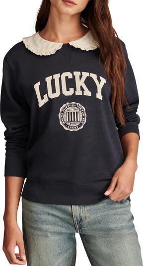 Lucky Brand Peter Pan Collar Cotton Graphic Sweatshirt Nordstrom