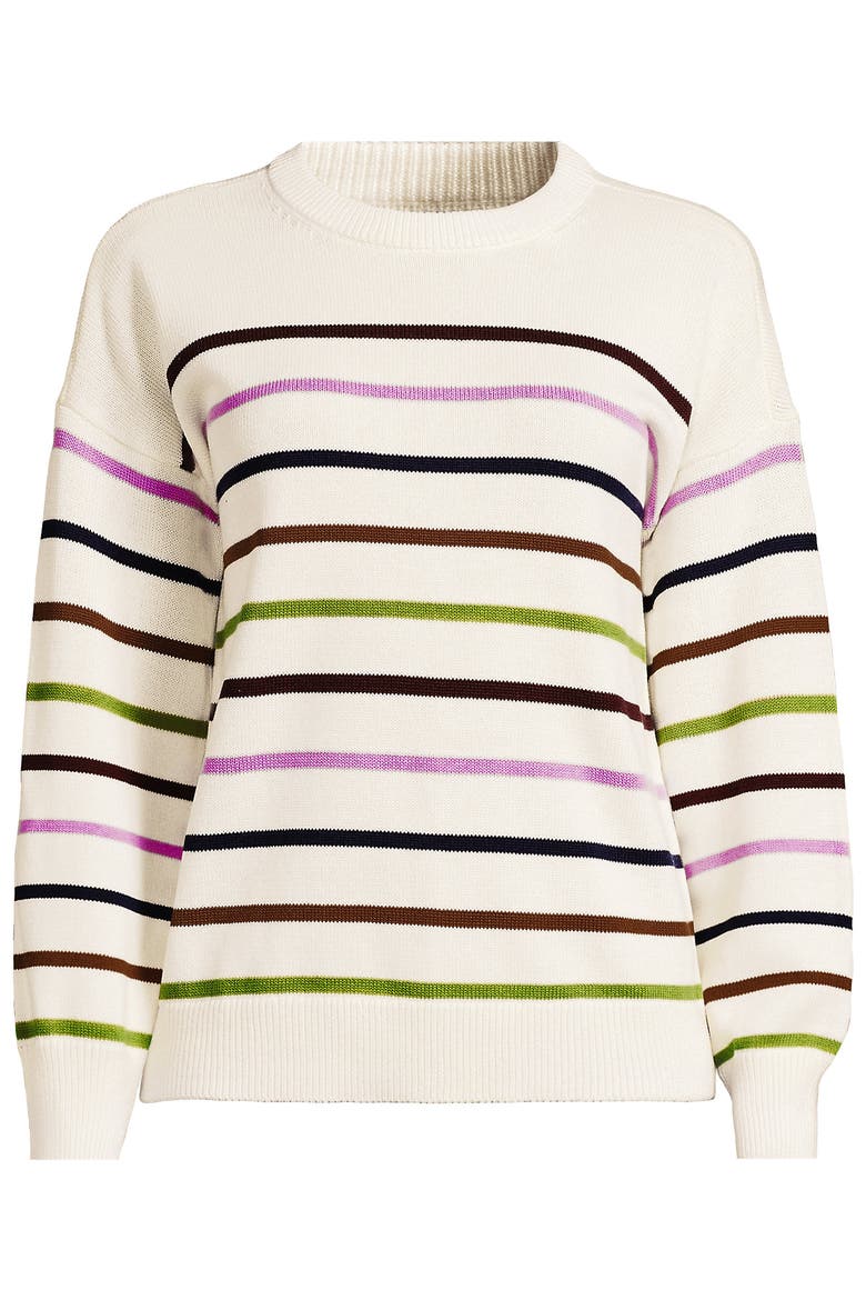 Tall Drifter Crew Neck Sweater, Alternate, color, Fresh Ivory Multi Stripe