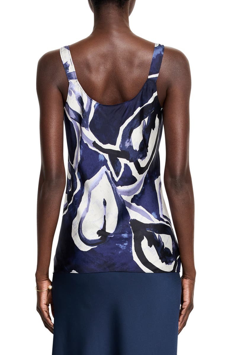 NIC+ZOE Watercolor Vines Scoop Neck Crepe Tank Top, Alternate, color, Indigo Multi