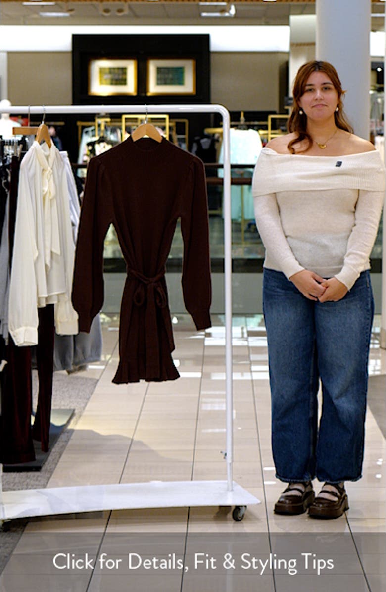 Julita Long Sleeve Wool Blend Sweater Dress, sales video thumbnail