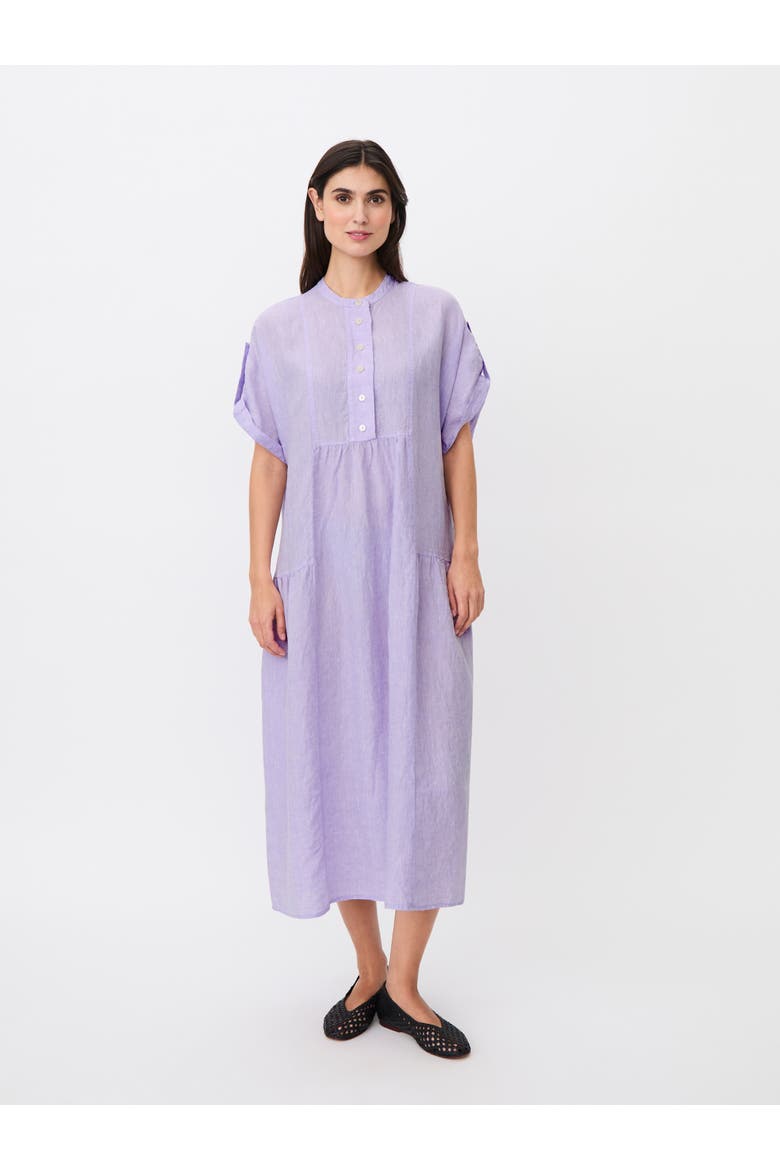 Maoswalsa Linen Mandarin Collar Dress, Main, color, Lavender