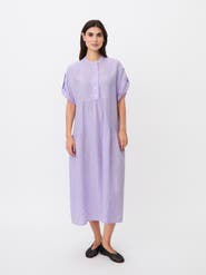 Masai Copenhagen Maoswalsa Linen Mandarin Collar Dress