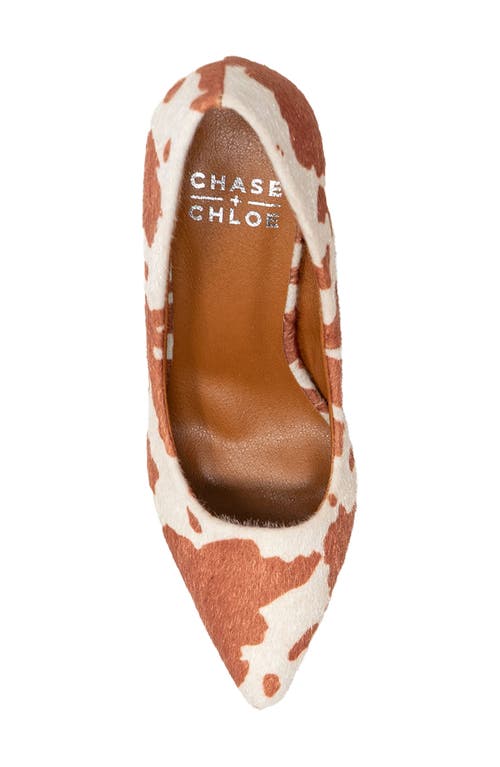 Chase & Chloe Chase And Chloe Lala Pointed Toe Pump In Brown