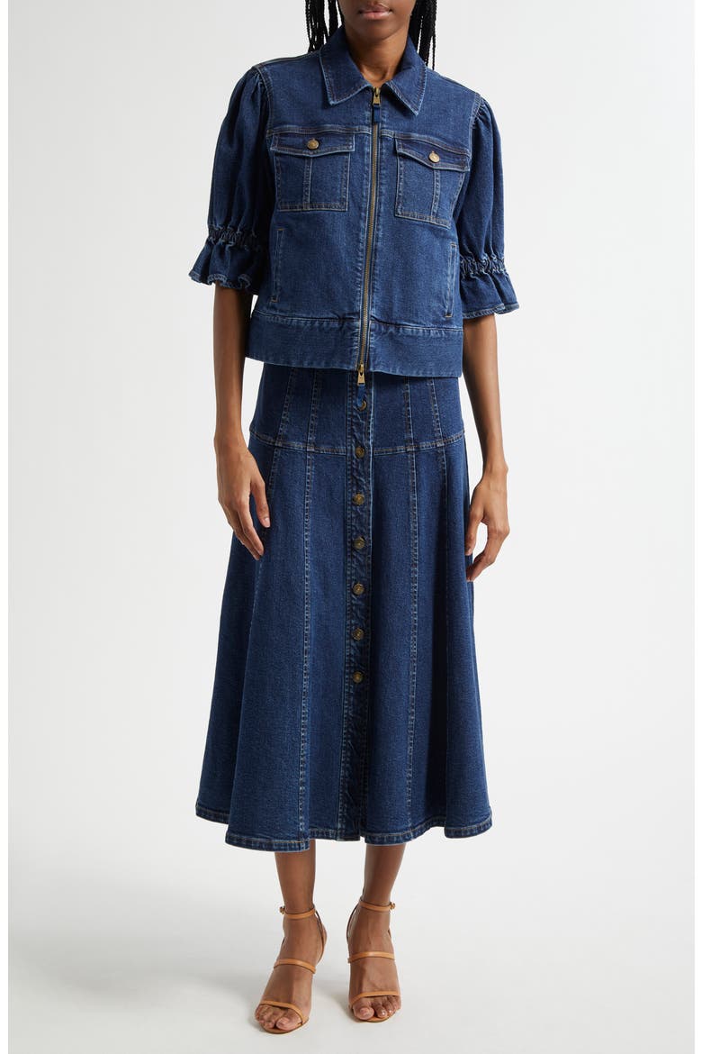 Holly Denim Jacket, Alternate, color, OCEANE