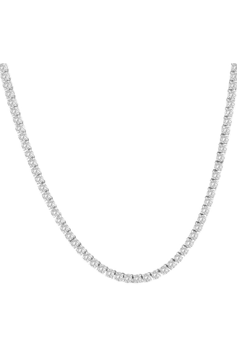 Bliss Diamond 15"  20Ct TW Round Cut lab Grown Diamond Tennis Necklace 14K Gold, Main, color, 14K White Gold