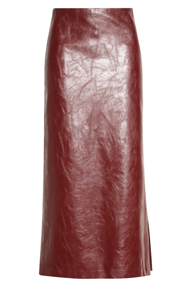 Maeve Faux Leather Midi Skirt, Main, color, COGNAC