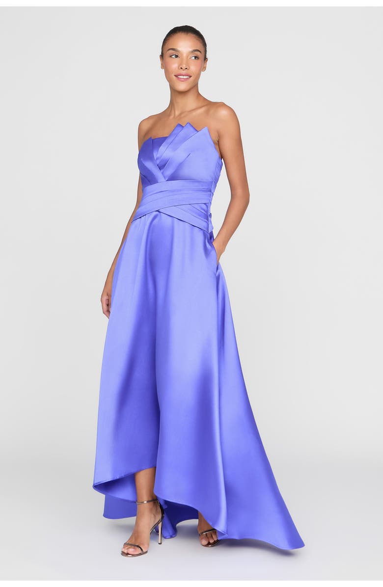 Theia Coco High Low Mikado Gown, Alternate, color, Iris Bloom