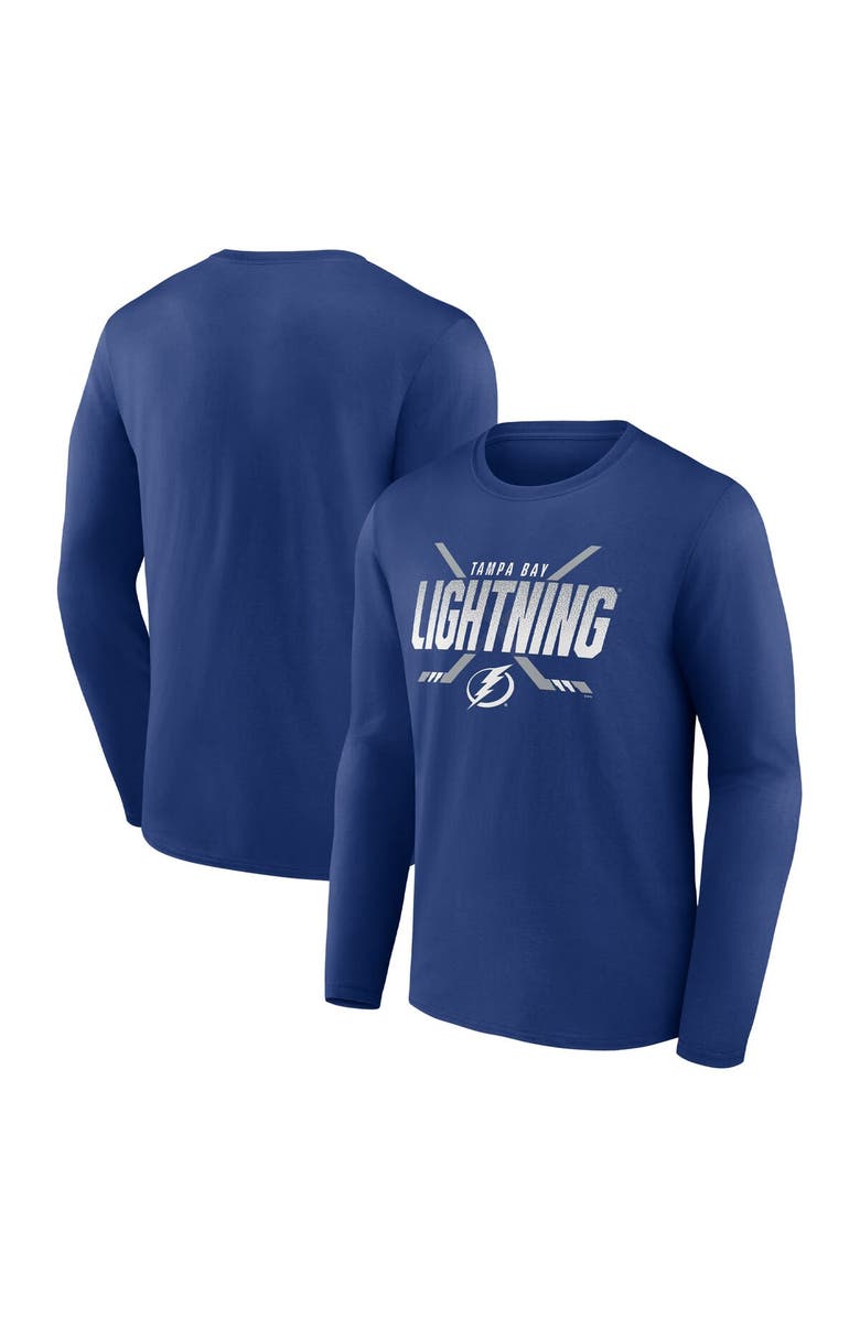 FANATICS Men's Fanatics Branded Blue Tampa Bay Lightning Covert Long Sleeve T-Shirt, Main, color,