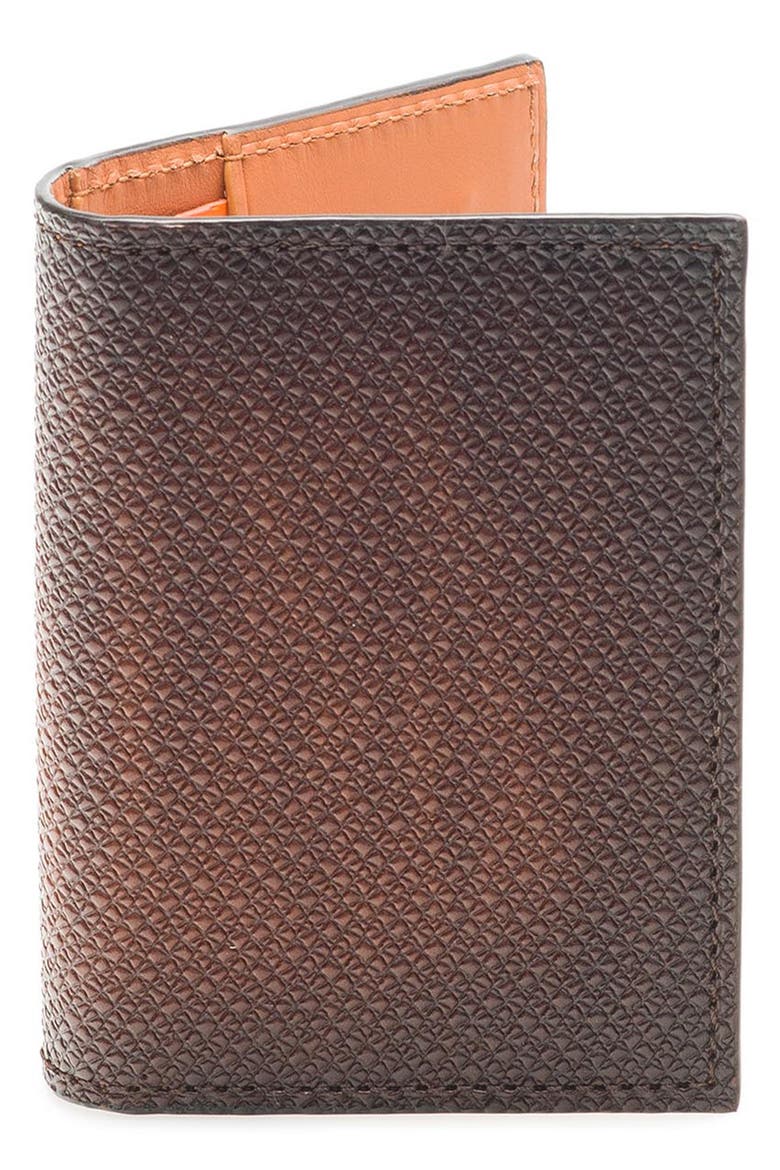Stamp Leather Bifold Wallet, Main, color, MIDBROWN