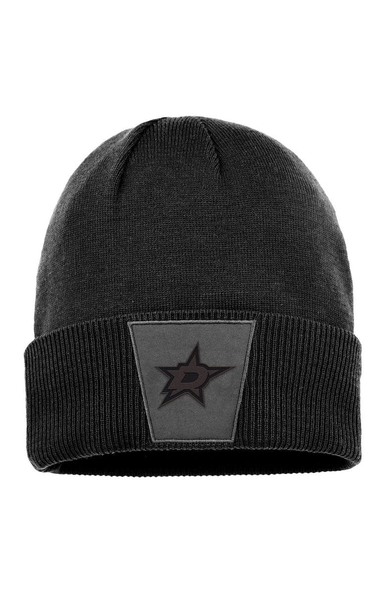 FANATICS Men's Fanatics Branded Black Dallas Stars Authentic Pro Road Cuffed Knit Hat, Main, color, 