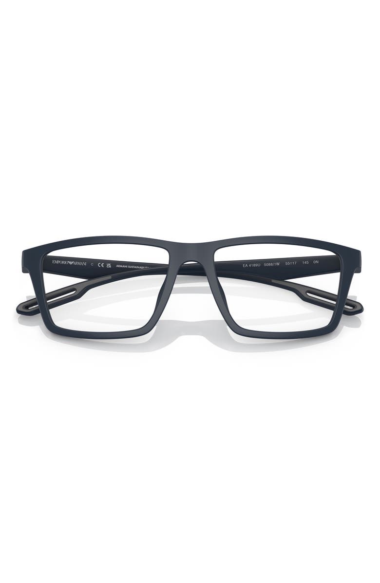 Emporio Armani 55mm Rectangle Optical Glasses, Alternate, color, 