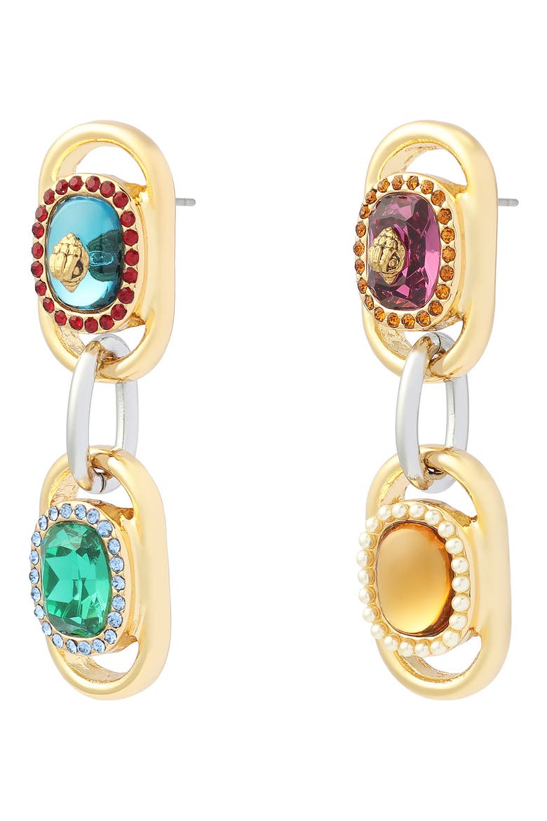 Gemstone Chain Drop Earrings, Alternate, color, MULTI