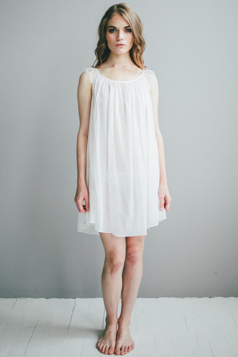 Betty Babydoll in Cotton Silk Blend, Alternate, color, Pearl