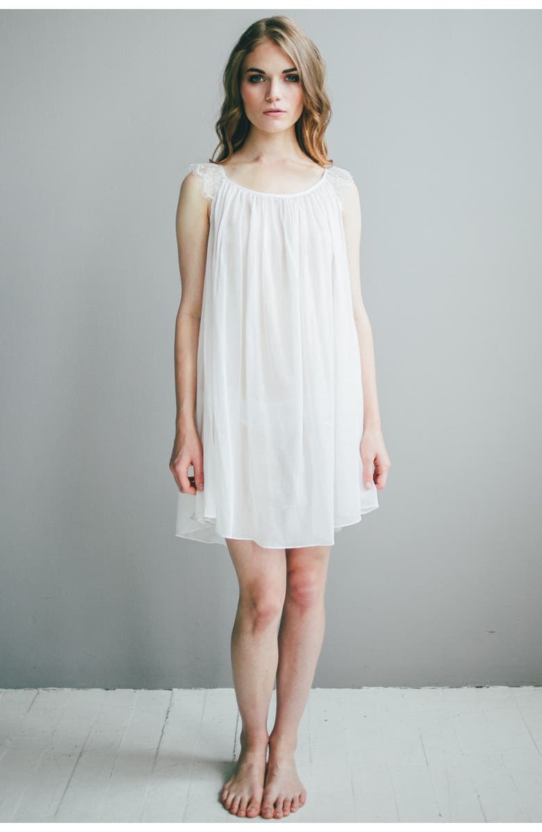 SALUA Betty Babydoll in Cotton Silk Blend, Alternate, color, Pearl