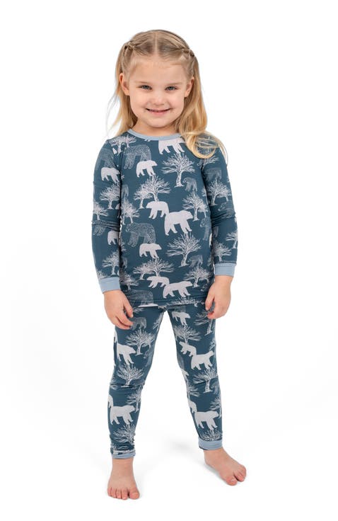 Kids Viscose Matching Family Holiday Pajamas, Reindeer & Polar Bear Prints (Toddler, Little Kid & Big Kid)