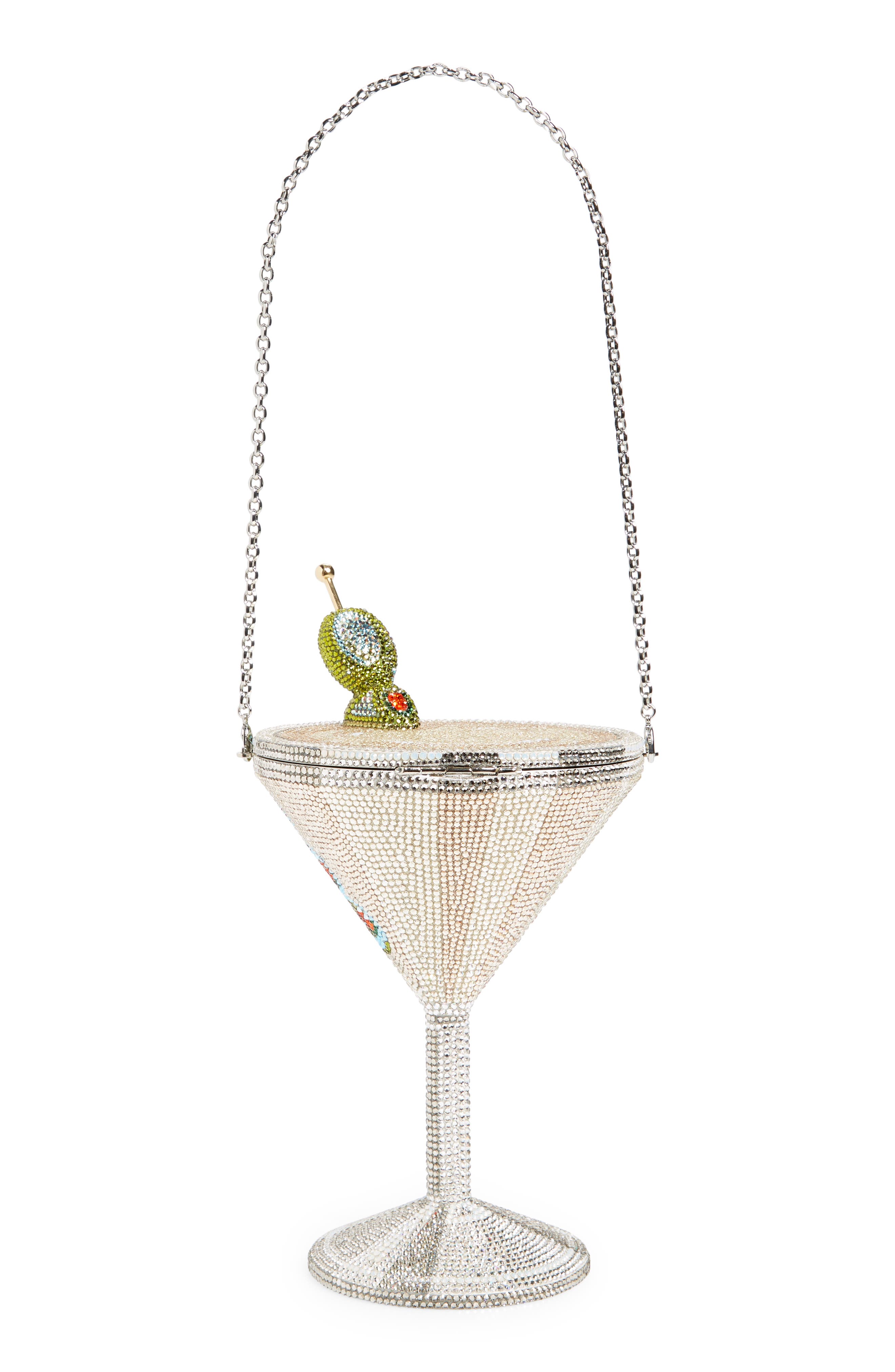 Judith Leiber Martini Crystal Embellished Minaudière, Alternate, color, 