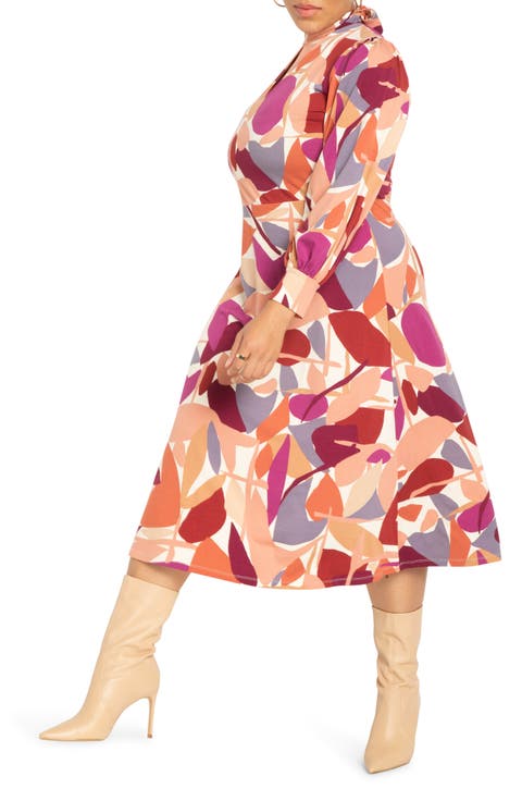 Floral Puff Sleeve A-Line Dress