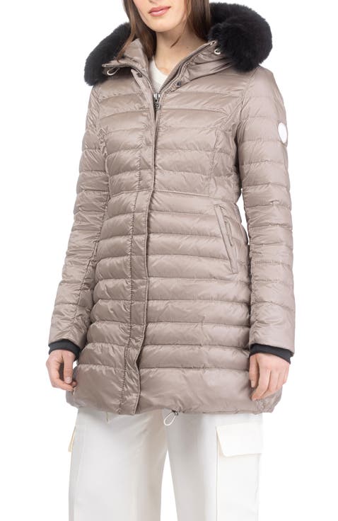 Apres-Ski Horizontal Parka with Detachable Toscana Lamb Hood Trim