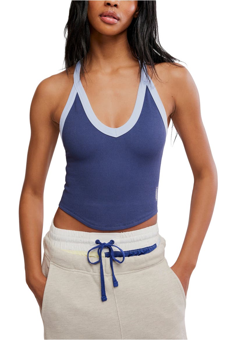 FP Movement All Clear Racerback Crop Top, Main, color, MIDNIGHT NAVY COMBO