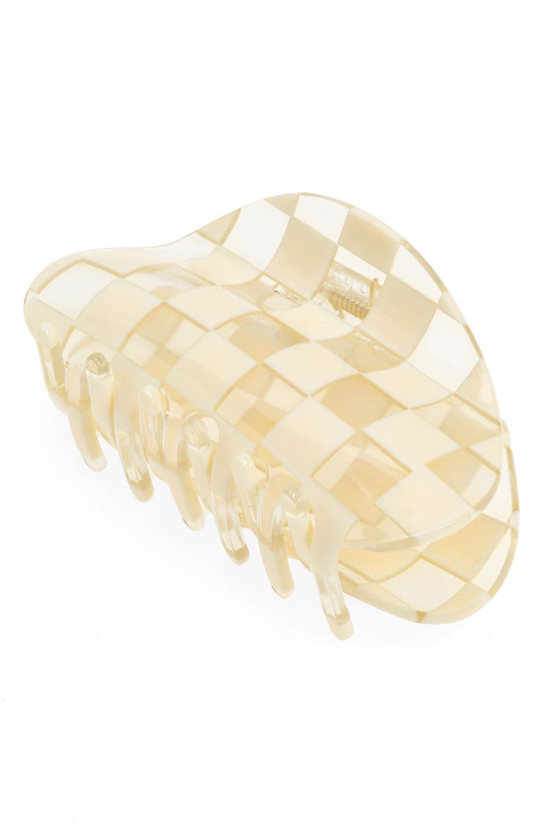 Chunks Checker Claw Clip, Main, color, Clear And Ivory