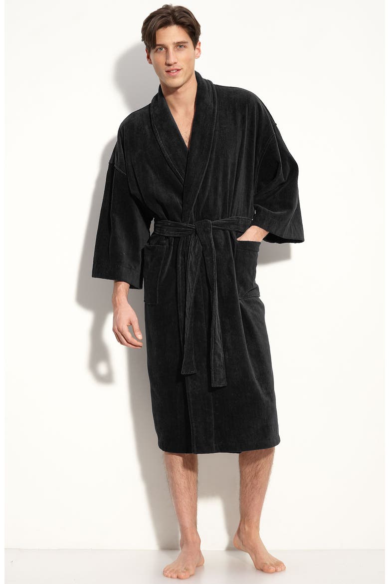 Terry Velour Robe, Main, color, BLACK