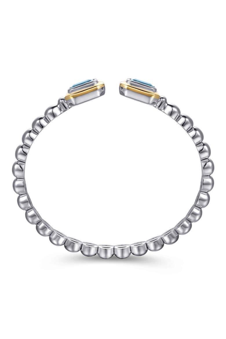Bujukan 14k Gold & Sterling Silver Blue Topaz Bangle, Alternate, color, STERLING / 14K/ BLUE TOPAZ