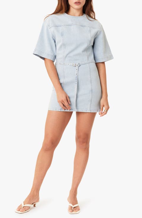Belted Denim Minidress