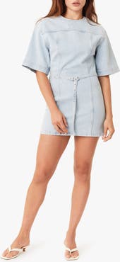 Habitual Belted Denim Minidress