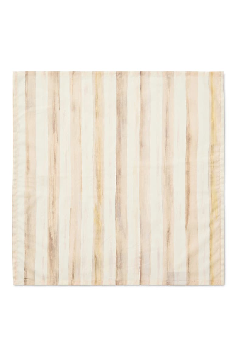 Mocha Stripe Print Napkin, Alternate, color, MOCHA