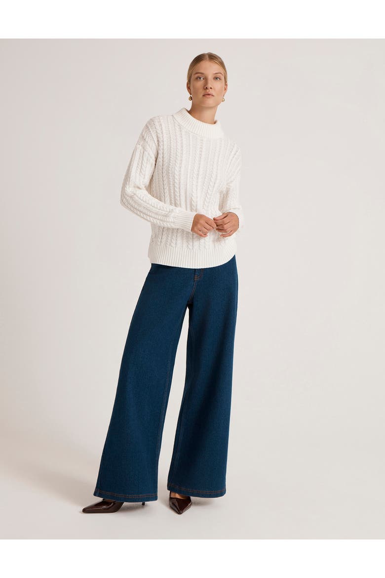 Vivana Turtle Neck Knitted Sweater, Alternate, color, Ivory