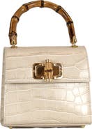 Persaman New York Ellie Croc Embossed Top Handle Bag