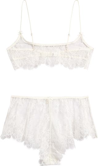 Ultrafine Lace Scoop Bralette & Shorts Set