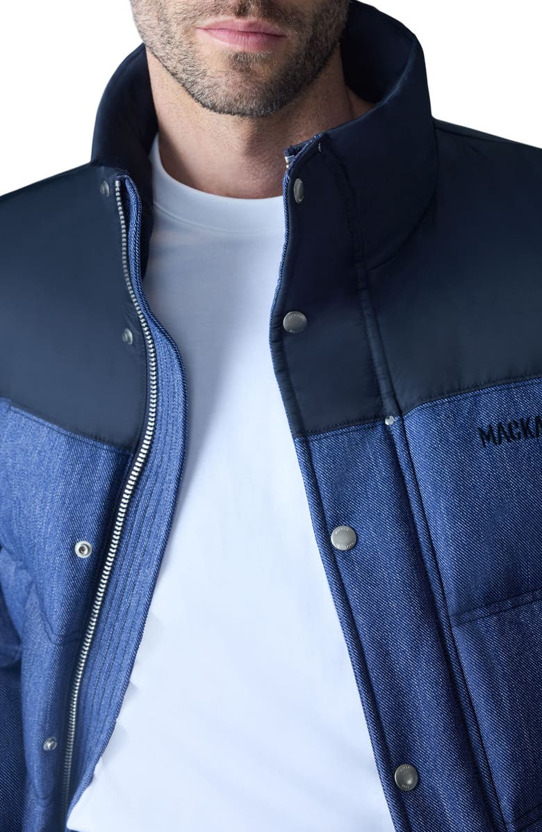 Mackage Everett Mixed Media Down Puffer Jacket, Alternate, color, Medium Denim