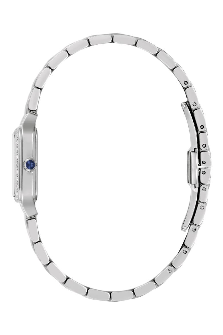 Classic Sutton Square Diamond & Mother-of-Pearl Bracelet Watch, 23mm, Alternate, color, SILVER-TONE