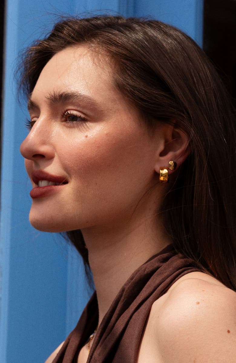 Dower & Hall Wide Waterfall Huggie Hoops, Alternate, color, Yellow Gold Vermeil