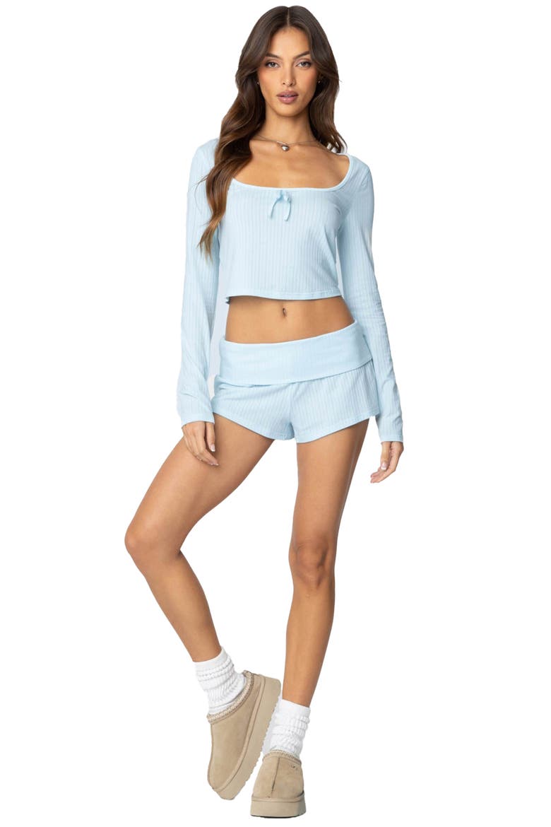 Lucilla Rib Long Sleeve Top, Alternate, color, LIGHT-BLUE