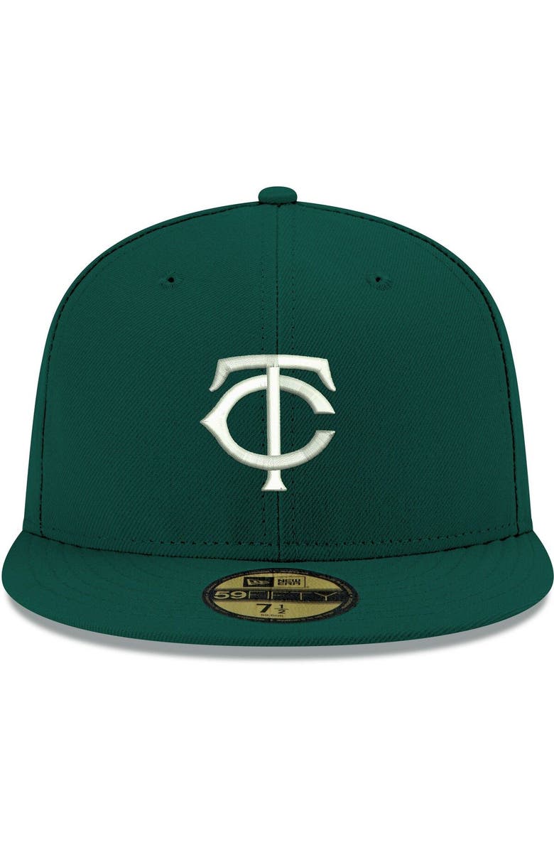 New Era Men's New Era Green Minnesota Twins White Logo 59FIFTY Fitted Hat, Alternate, color,