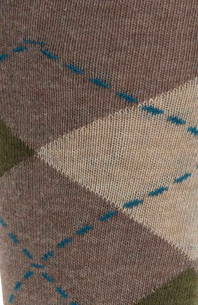 Nordstrom Argyle Combed Cotton Blend Dress Socks, Alternate, color, Taupe- Green