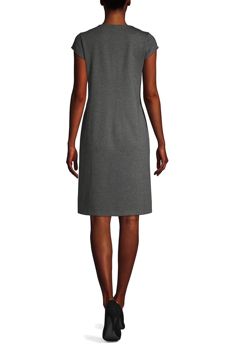 Lands' End Short Sleeve Ponte Dress, Alternate, color, 