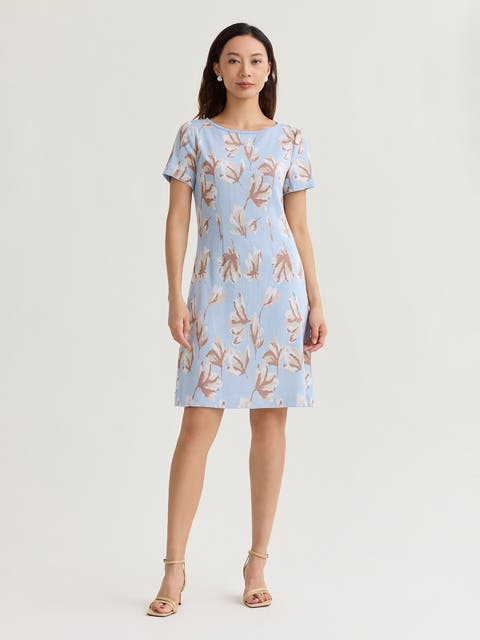 A-Line Floral Soft Knit Dress