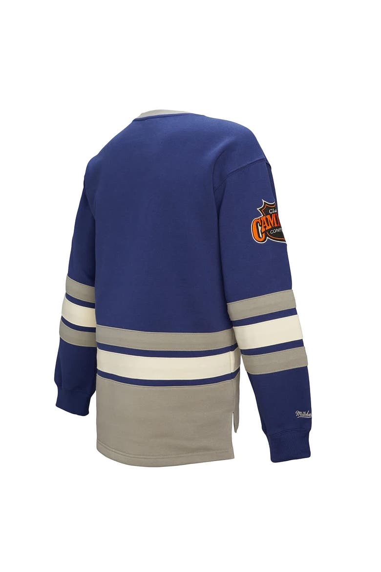 Women's Mitchell & Ness Blue Toronto Maple Leafs Heritage Lace-Up Pullover Sweatshirt, Alternate, color, Blue