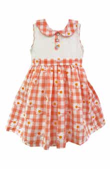 JOE-ELLA Kids' Coral Check Dress