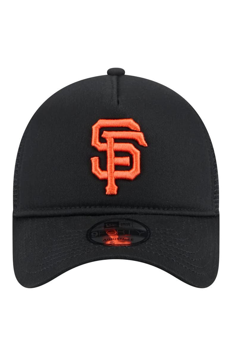 New Era Men's New Era Black San Francisco Giants 9FORTY A-Frame Trucker Adjustable Hat, Alternate, color, Black