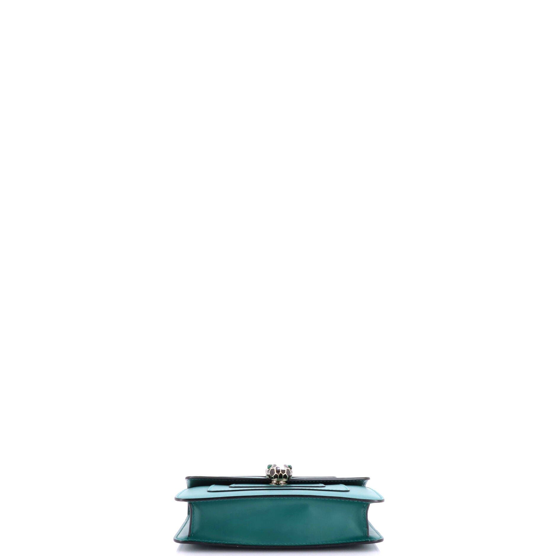 Serpenti Forever Square Shoulder Bag Leather Small, Alternate, color, Green