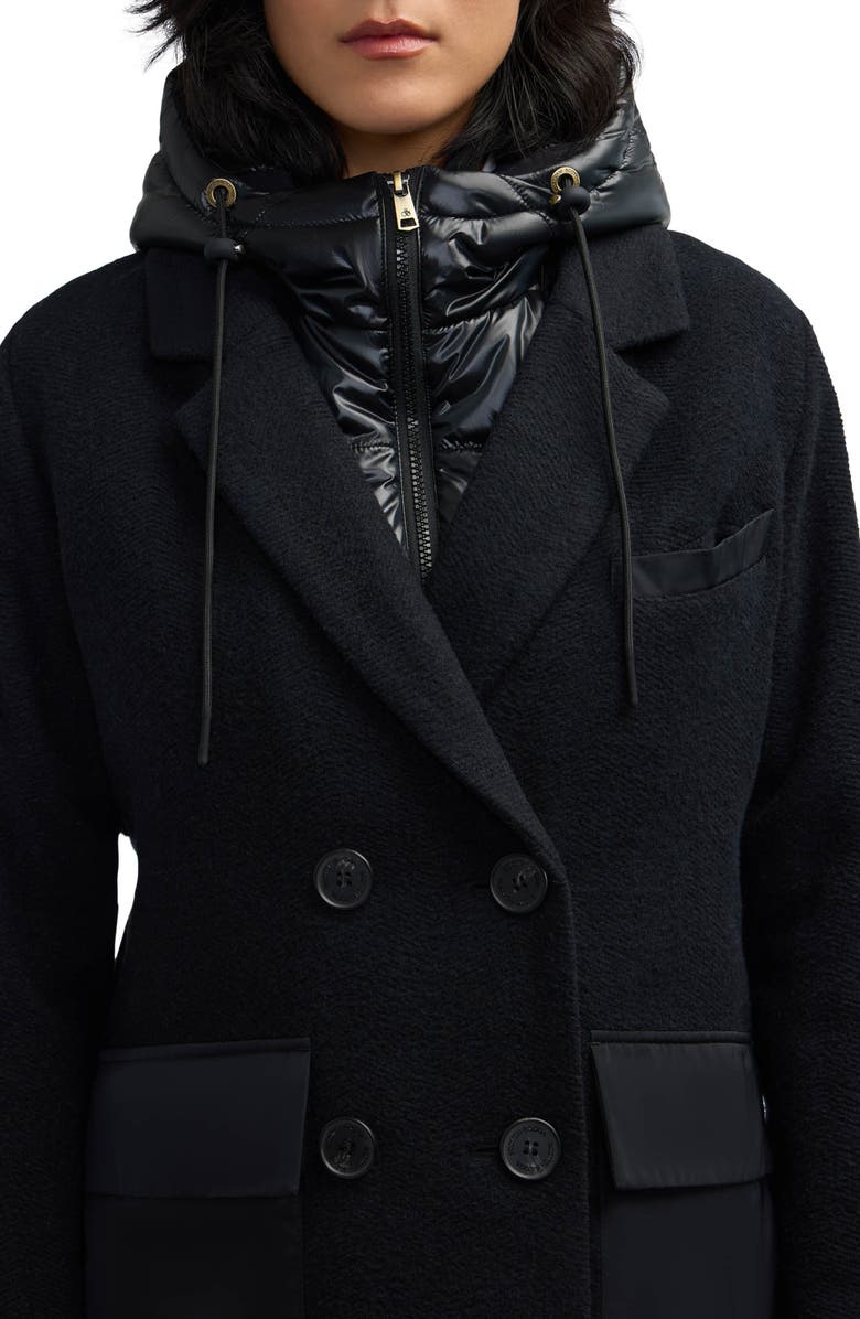 Scotch & Soda Nissa Water Repellent Peacoat with Removable Bib, Alternate, color, Black