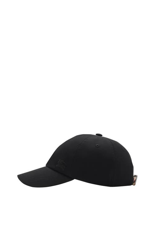 Burberry Gabardine Baseball Cap In Black/sand